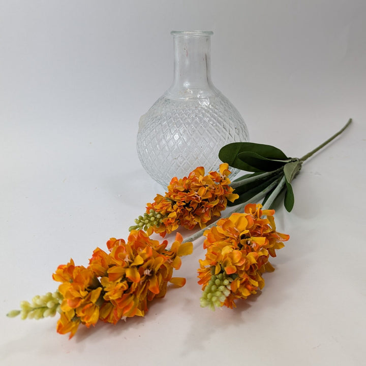 Artificial Triple Spike Orange Blossom Spray