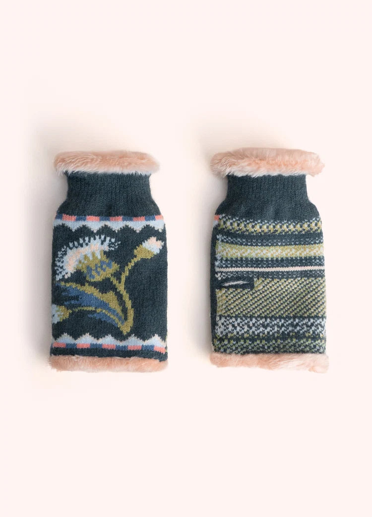 Powder Thistle Wrist Warmers | Navy