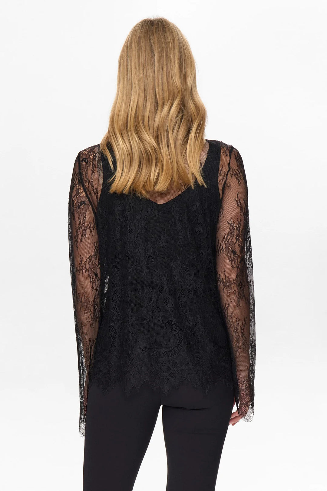 Numph Nusansa Lace Shirt - Caviar