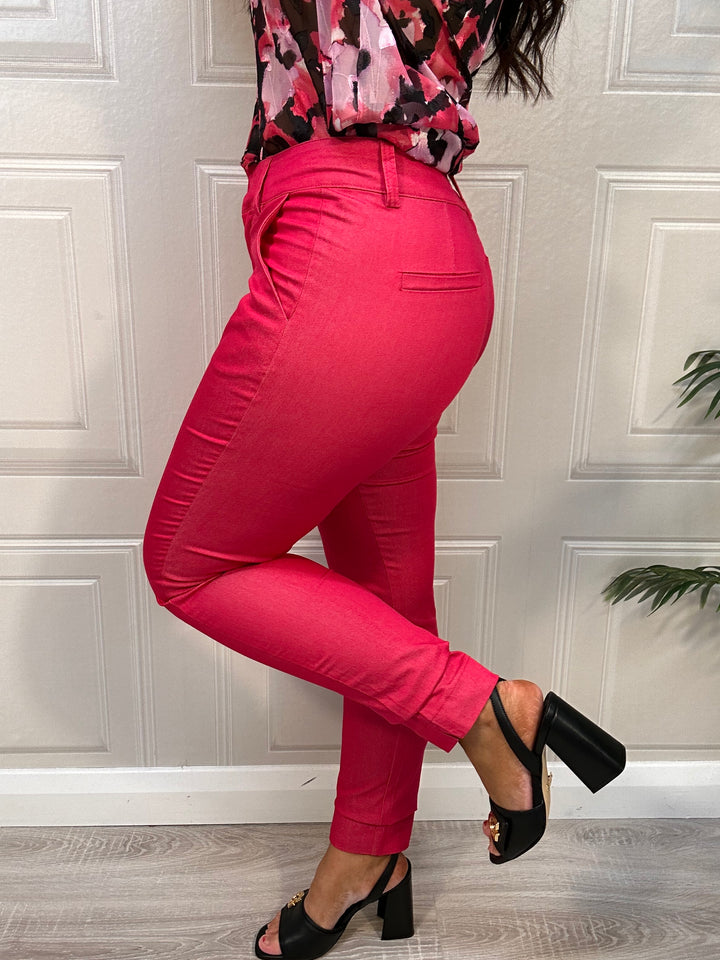 Kaffe KAlea 7/8 Virtual Pink Chino Trousers