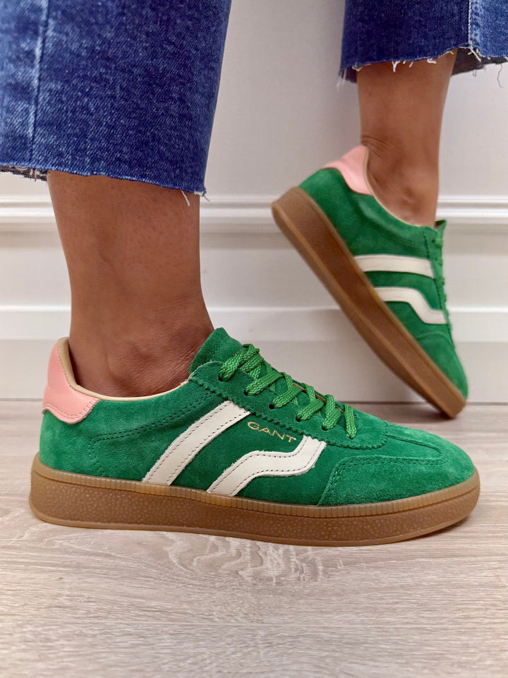 Gant Cuzima Green/Peach Cow Suede Leather Runner