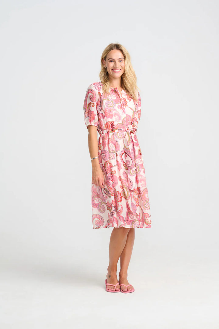 Costa Mani Daffodil Pink Flower Dress