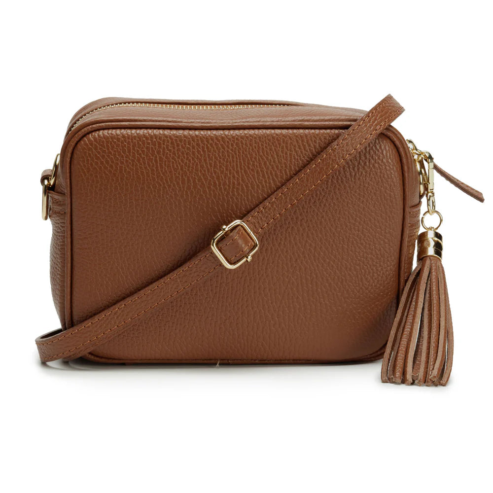 Elie Beaumont Dark Tan Crossbody Bag