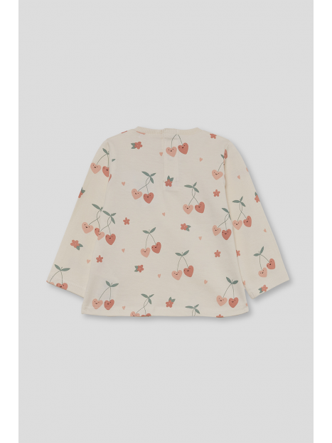Street Monkey Girls Peach Print Long Sleeve Top