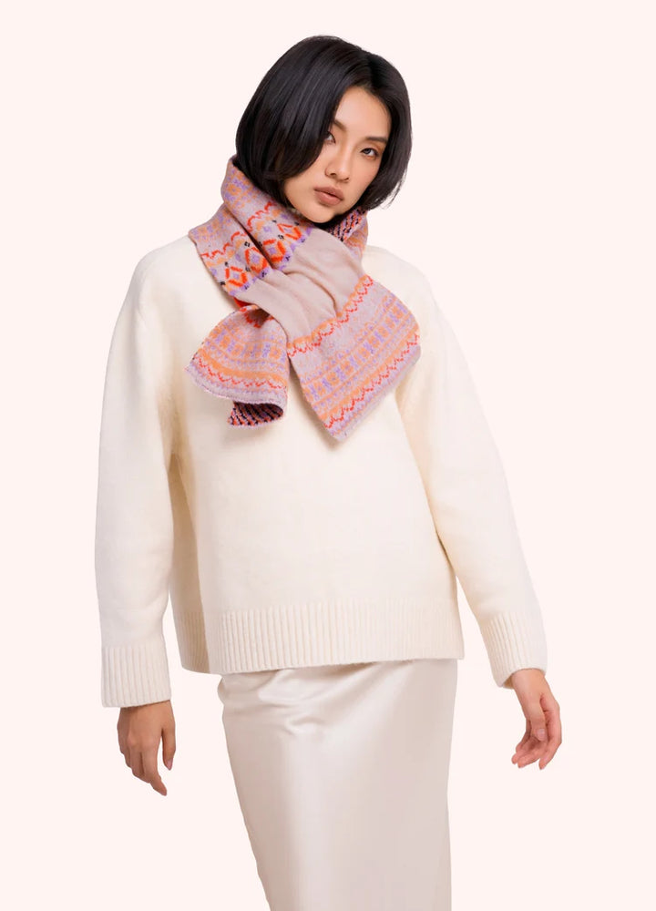 Powder Fair Isle Scarf | Cream Mix