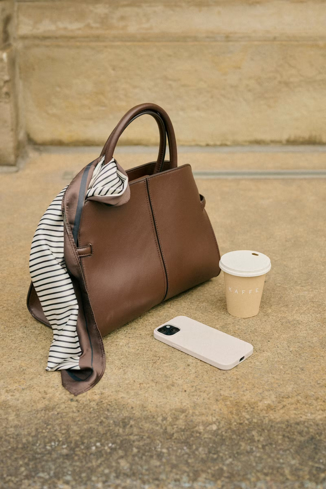 Kaffe Kascarfina Black/Chalk/Coffee Bean Scarf