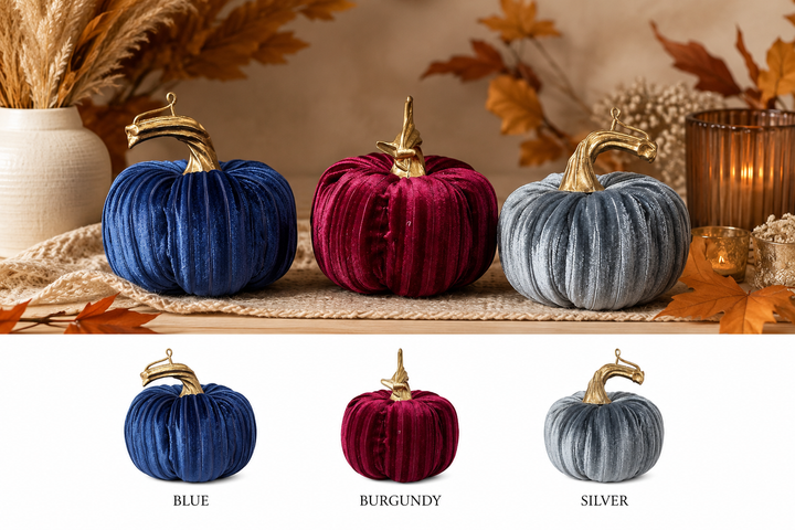 Mini Velvet Pumpkin Decoration