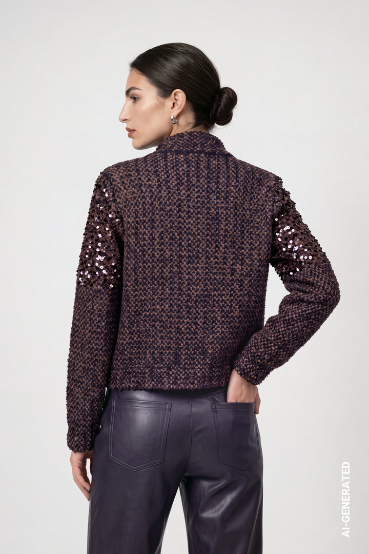 Monari Rhinestone Cardigan | Dark Blue