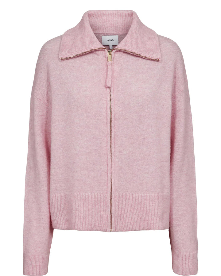 Numph Nufuette Zip Cardigan | Pink Lady