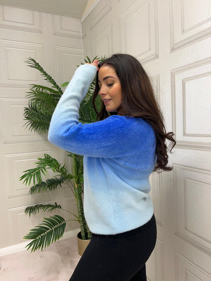 Twins Coronado Long Sleeve Tie-Dye Crewneck Sweater | Electric Blue