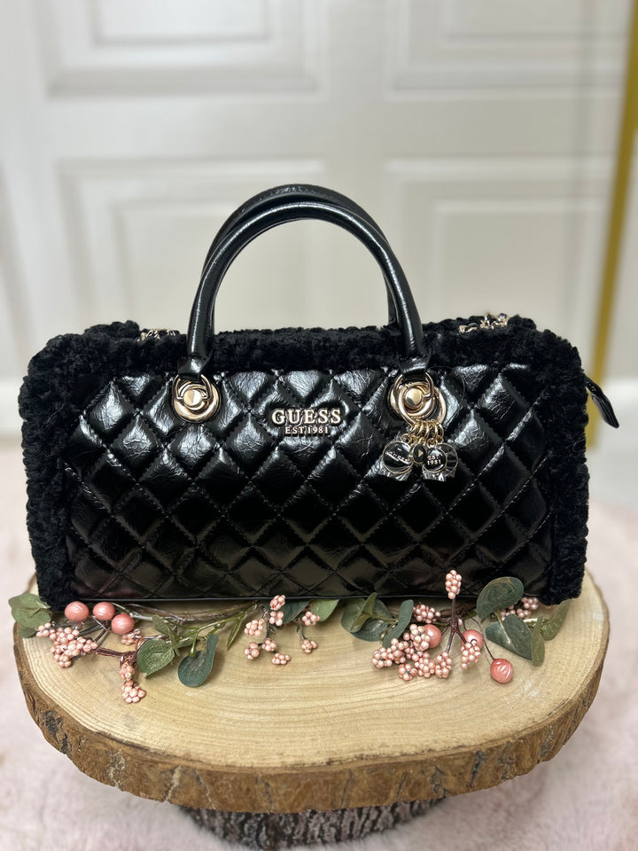 Guess Cristi Small Satchel Black Bag