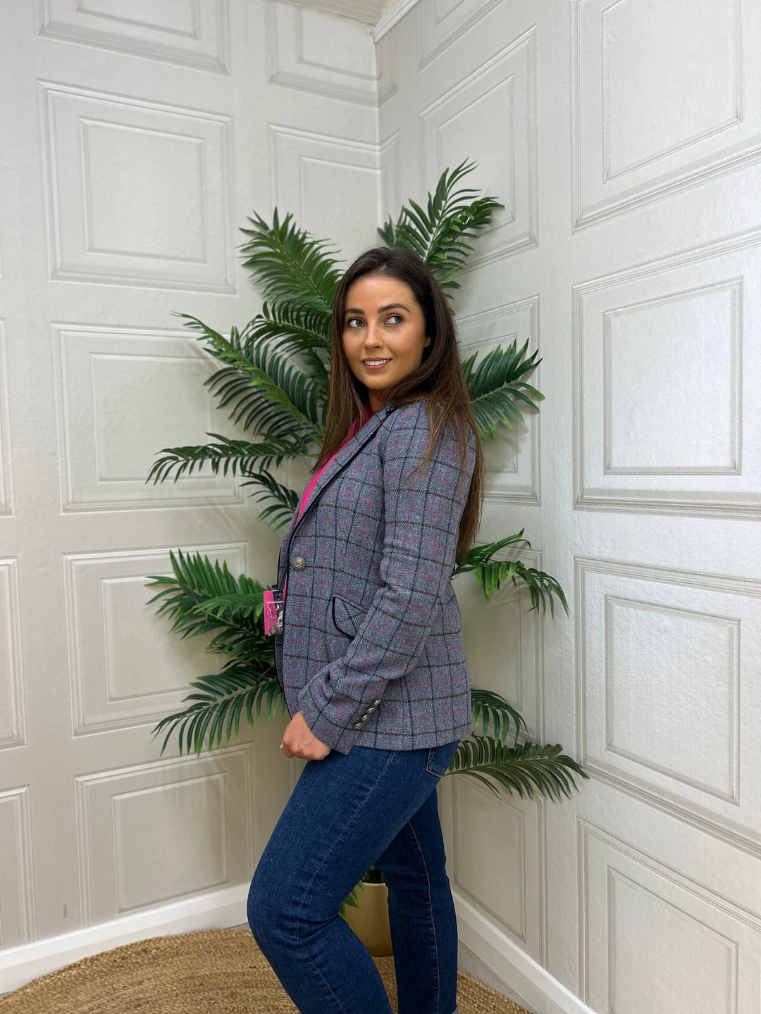 Bariloche Caparra Grey/Pink Striped Blazer