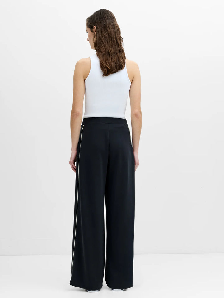 French Connection Wren Side Stripe Dark Grey Wide Leg Joggers