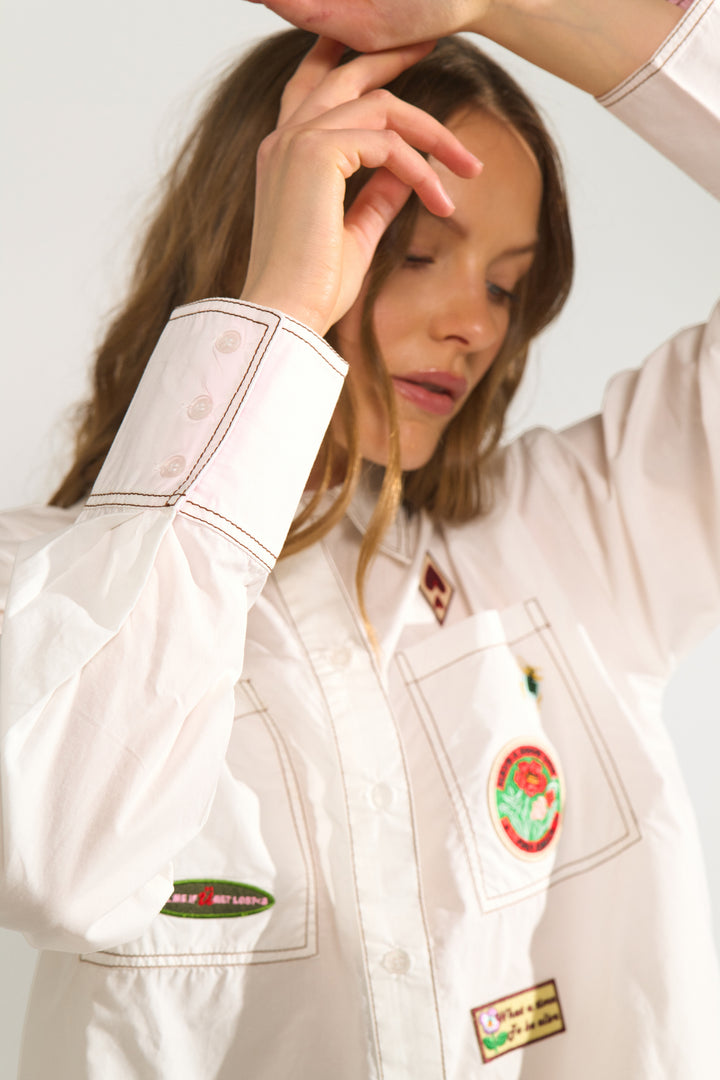 Numph Nubadge Bright White Shirt