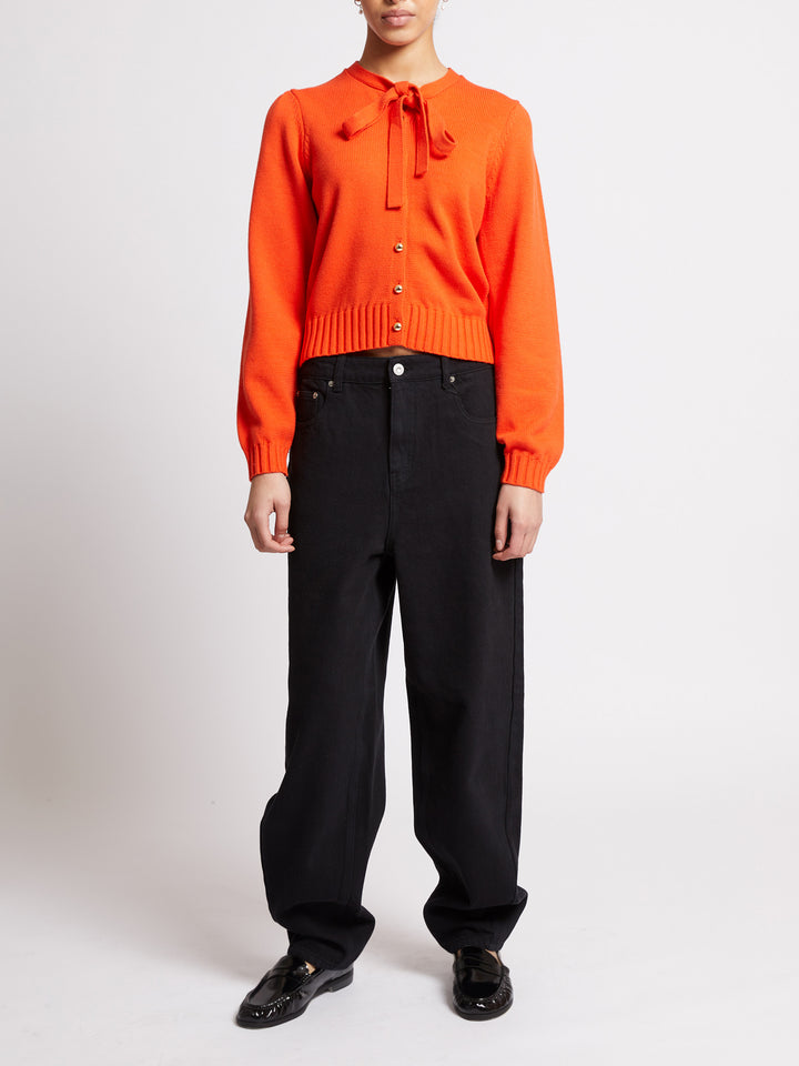 French Connection Varli Long Sleeve Tie Neck Cardigan