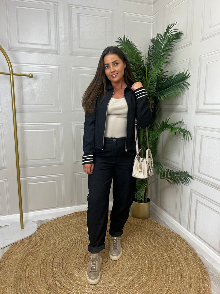 Costa Mani Madonna Black Stripe Pants