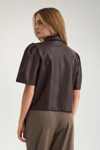 Numph Nucilli PU Shirt | Chocolate Plum