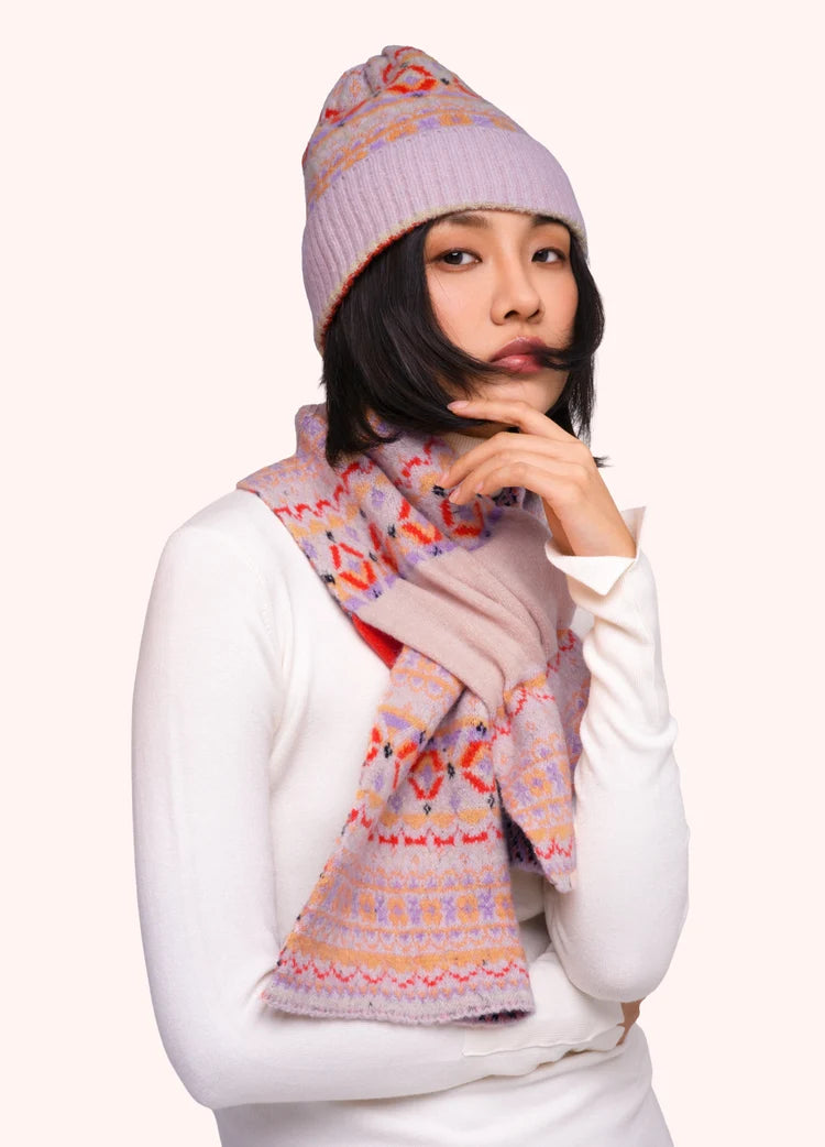 Powder Fair Isle Scarf | Cream Mix