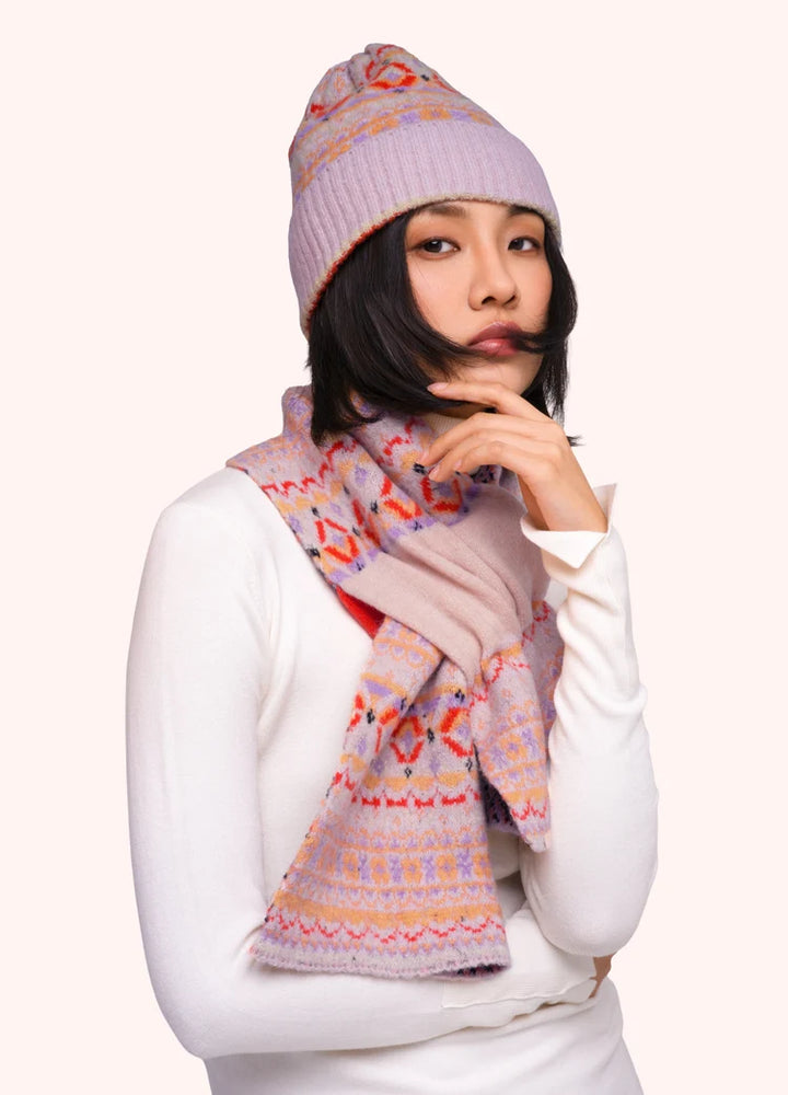 Powder Fair Isle Scarf | Cream Mix