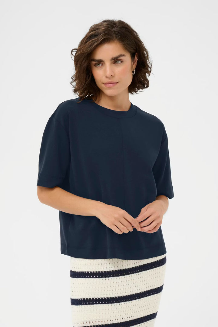 Kaffe Kaannie T-Shirt | Midnight Marine