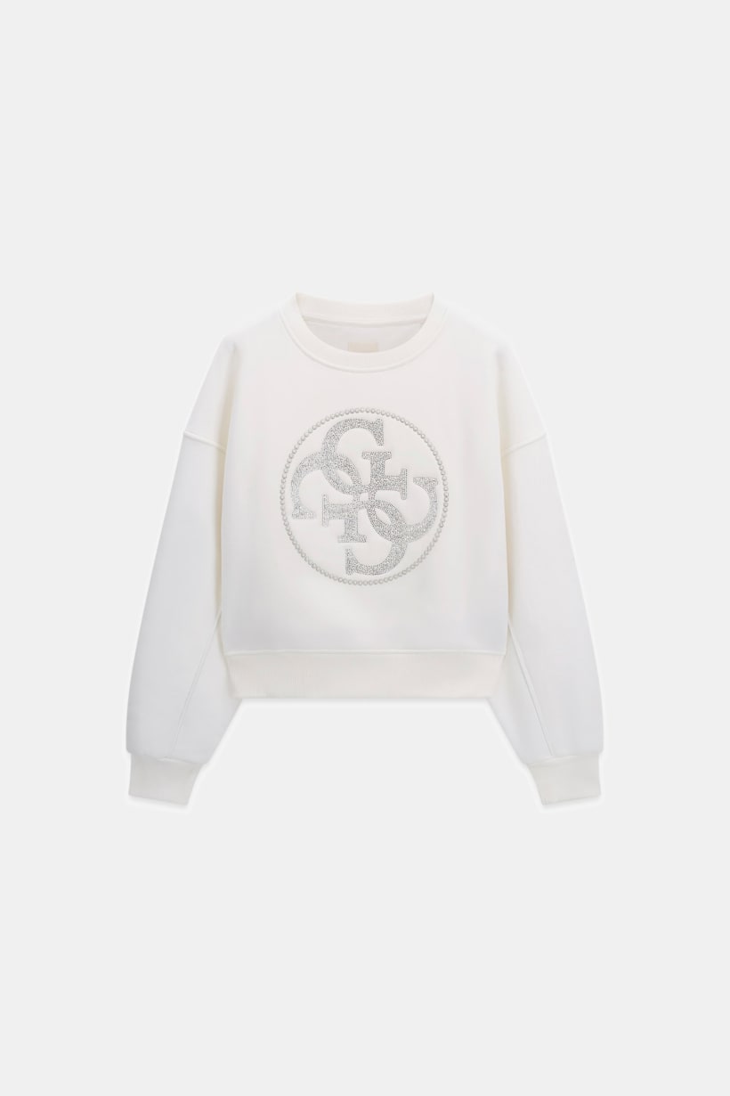Guess Round Rhinestone Logo Sweatshirt