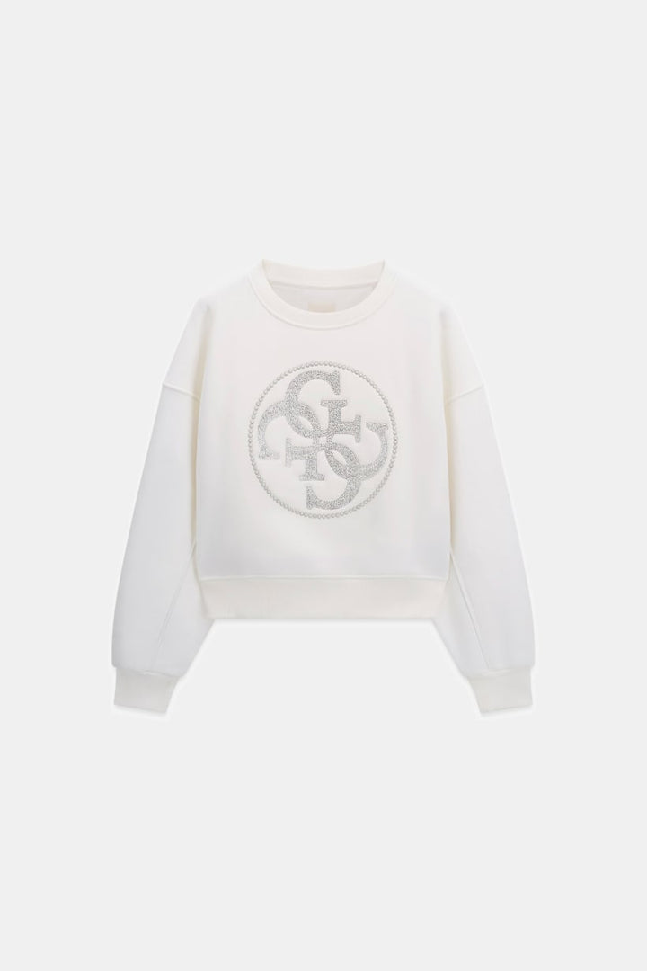 Guess Round Rhinestone Logo Sweatshirt