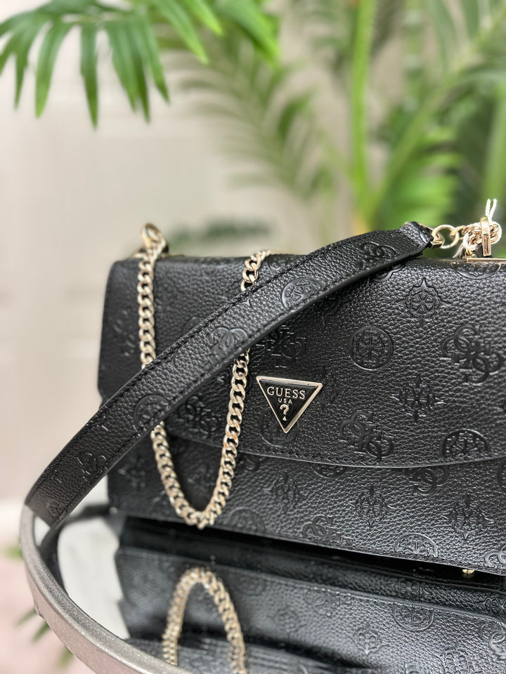 Guess Cresidia II Society Satchel Crossbody Black Bag