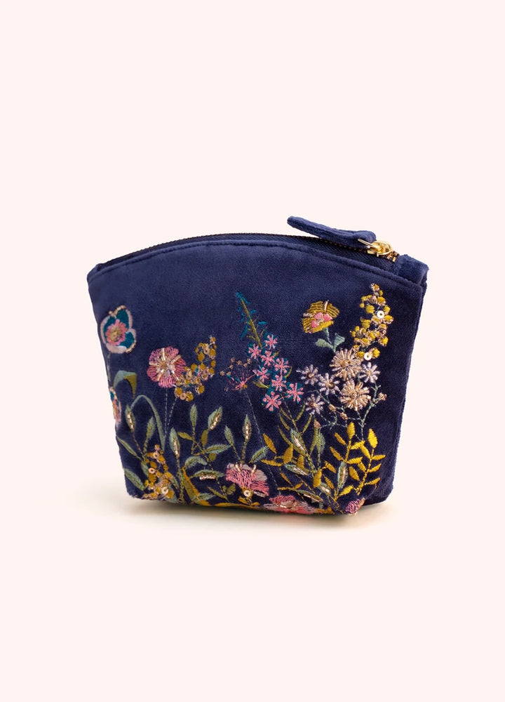 Powder Navy Floral Hedgerow Mini Pouch