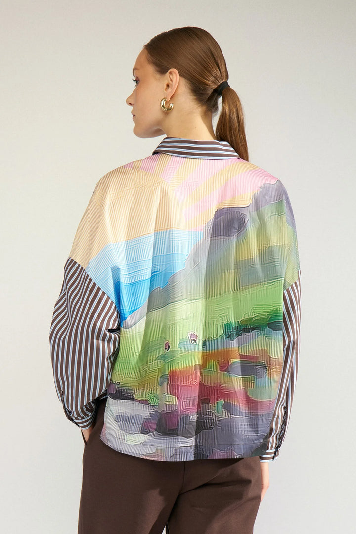 Numph Nuhighland Boxy Shirt | Calla Green