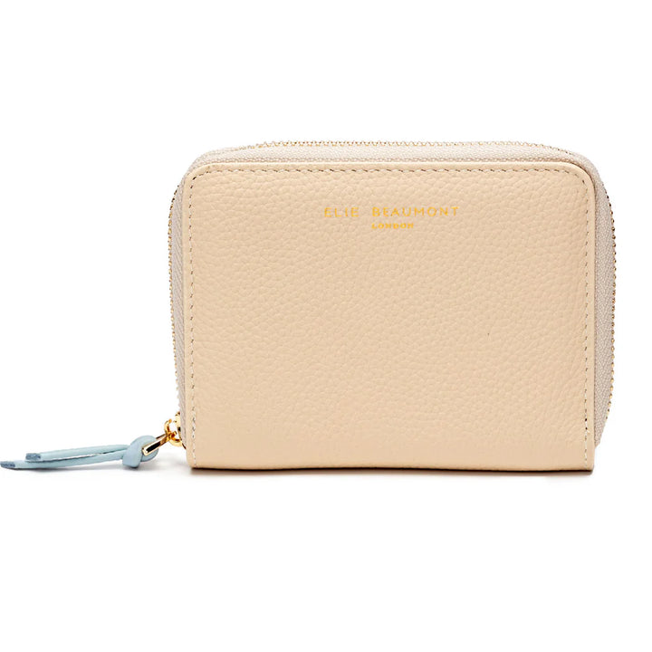 Elie Beaumont Stone/Light Blue Zipper Purse