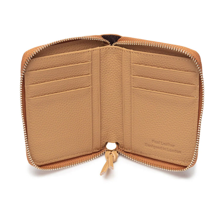Elie Beaumont Tan/Coffee Zipper Purse