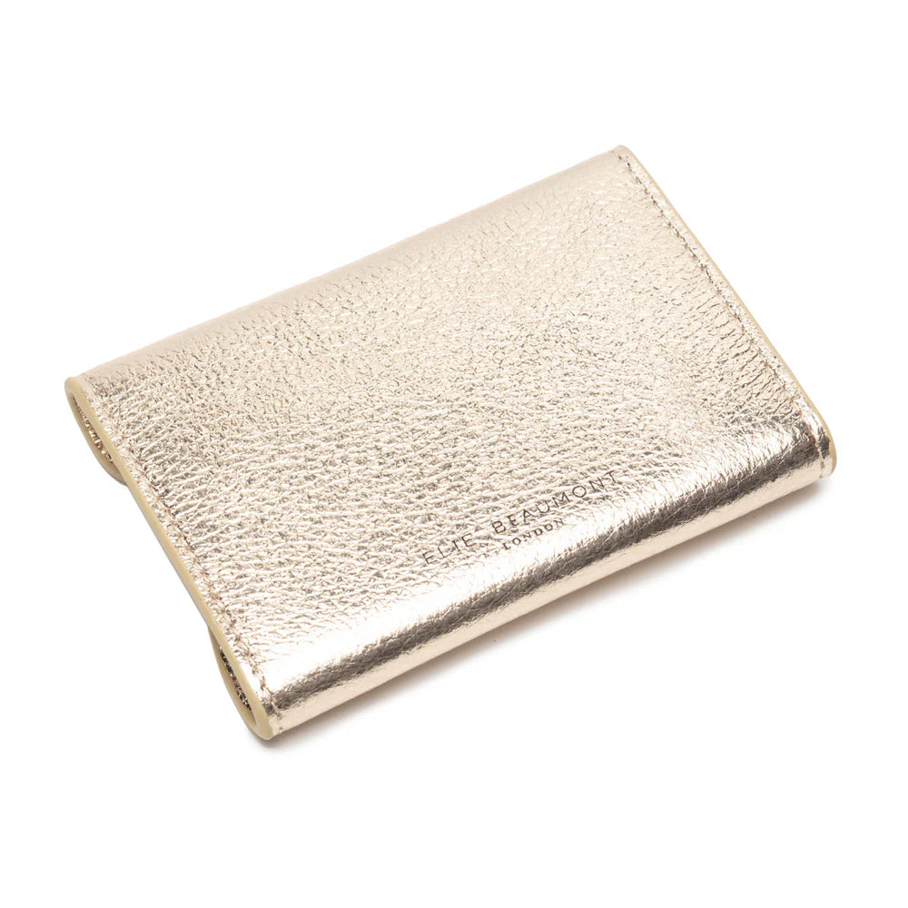 Elie Beaumont Gold Folding Wallet Cardholder
