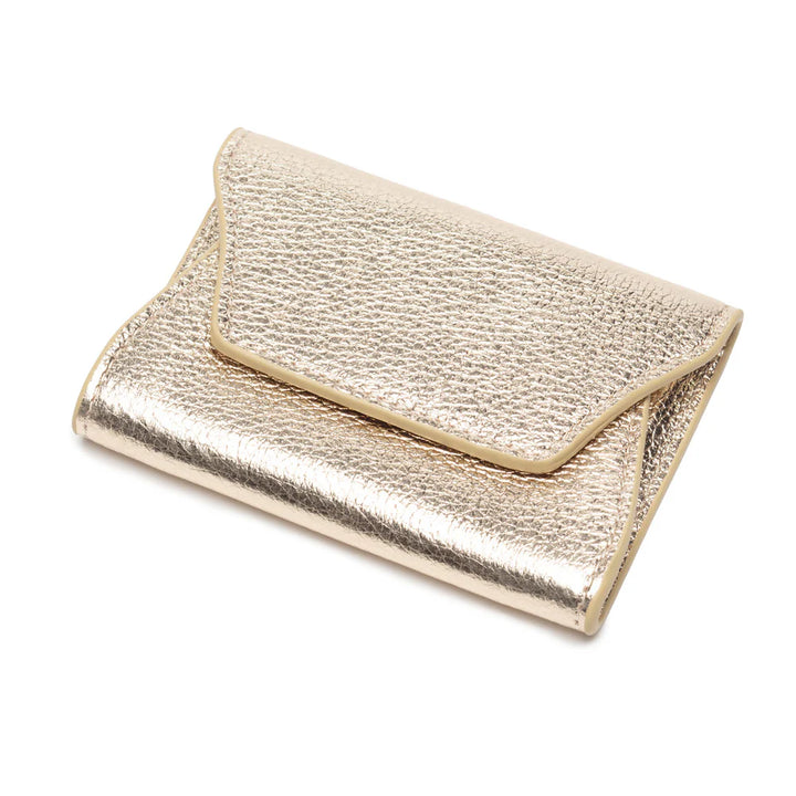 Elie Beaumont Gold Folding Wallet Cardholder