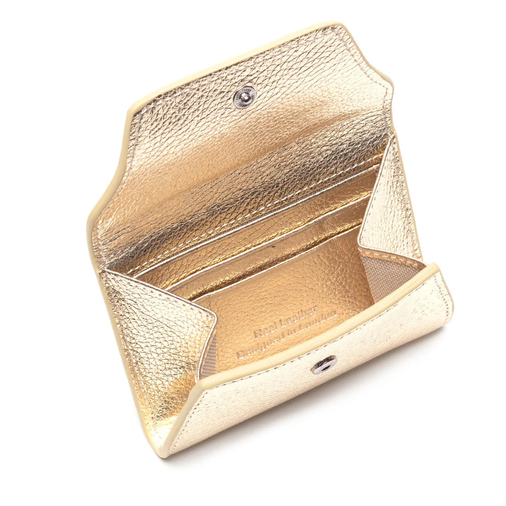 Elie Beaumont Gold Folding Wallet Cardholder