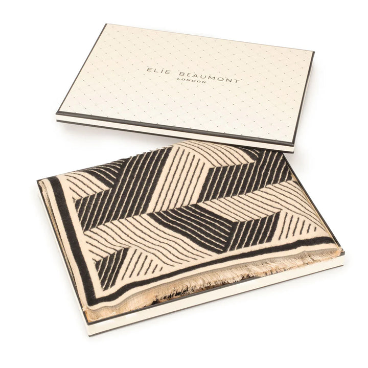 Elie Beaumont Black/Ivory Mosaic Scarf