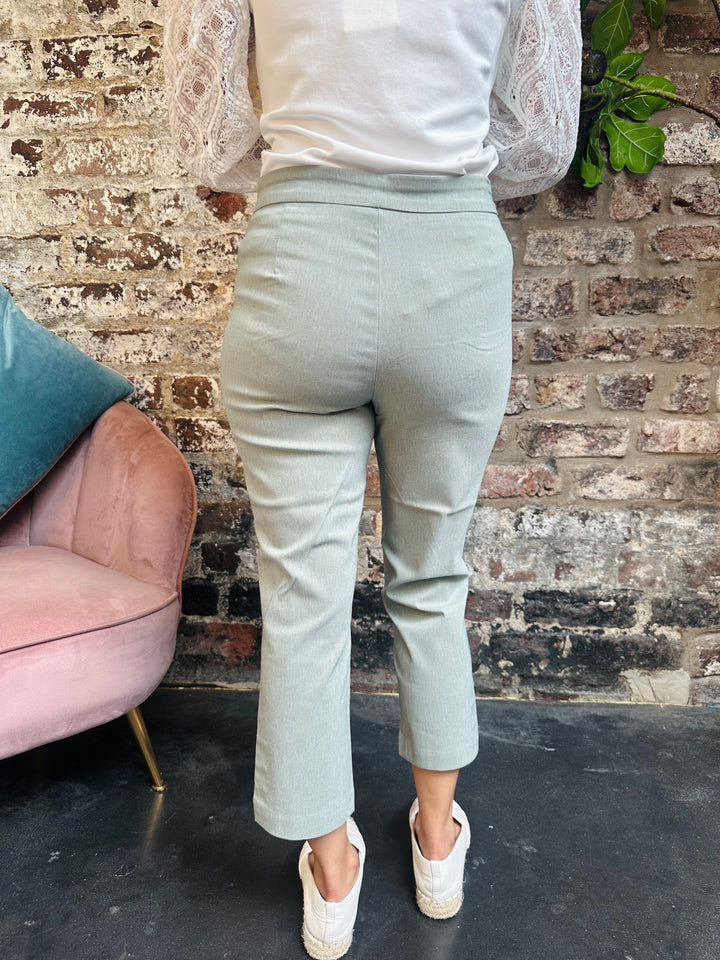 Pinns Heather Cactus Bengaline Crop with Diamond Eyelash Hem