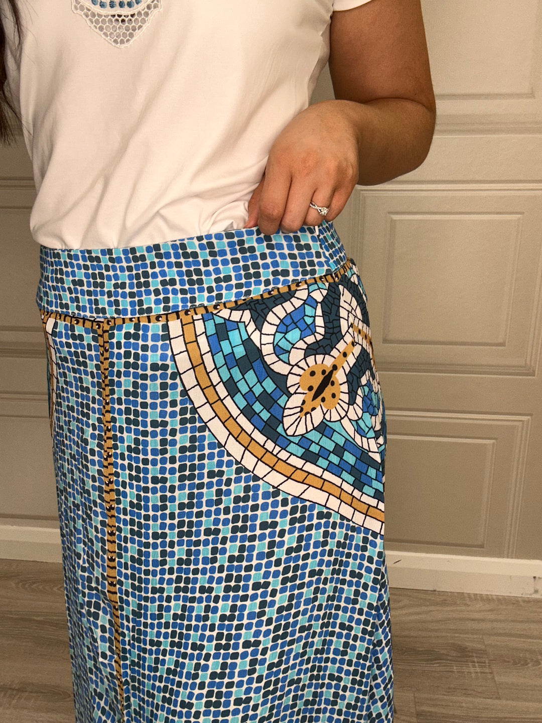 Goa Goa Taranee Blue Mosaic Skirt