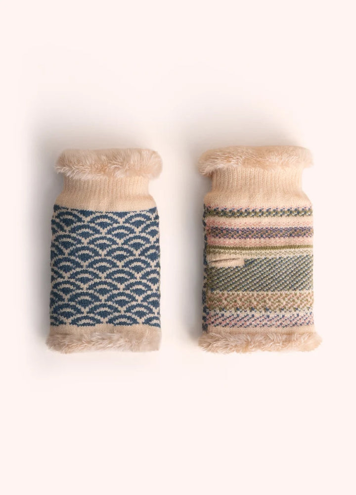 Powder Agatha Wrist Warmers | Denim Mix