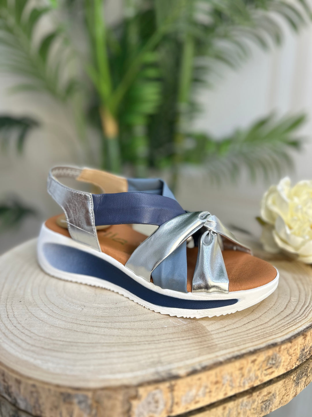 Marila Nura Combi Plata/Jeans Sandal