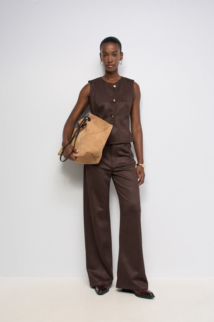 Salsa Wide Leg Jeans With Suede Effect