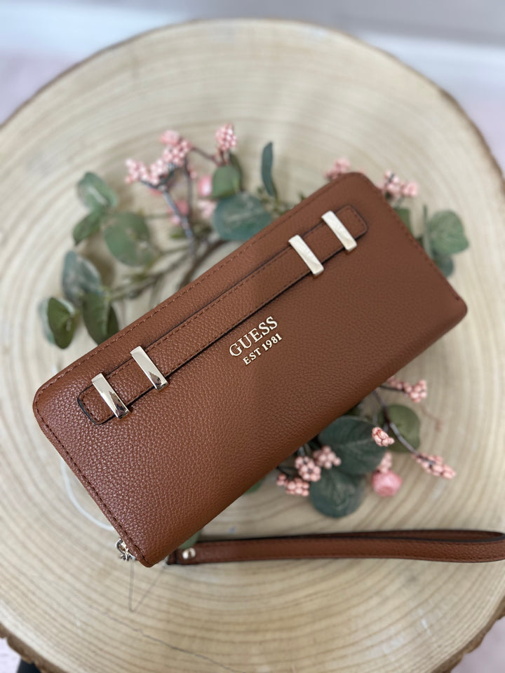 Guess Gregoria large Zip Round Cognac Purse