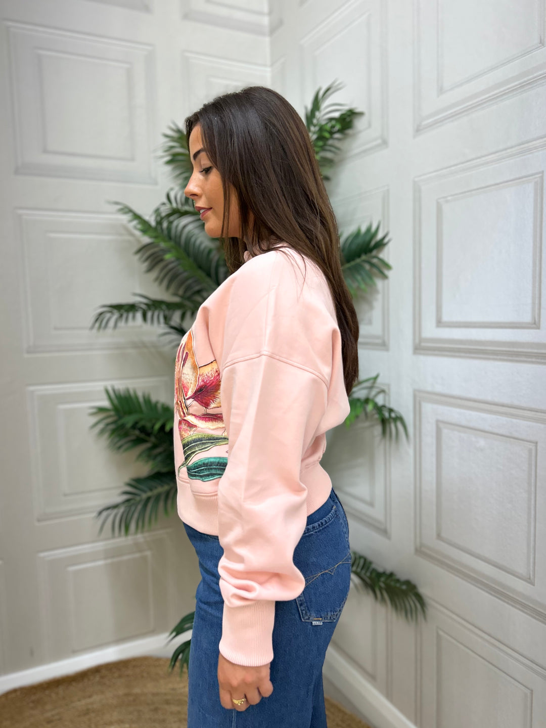 Guess Blush Floral Sweatshirt
