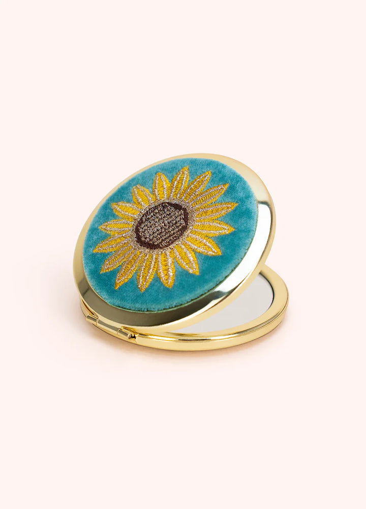 Powder Summer Sunflower Compact Mirror