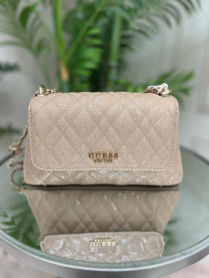 Guess Isemay Convertible Cross Body Bag Pale Mocha