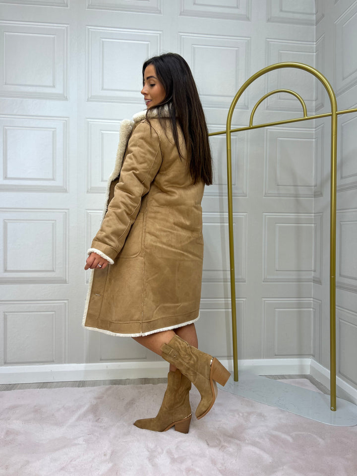 Numph Nuelliot Reversible Coat Cognac