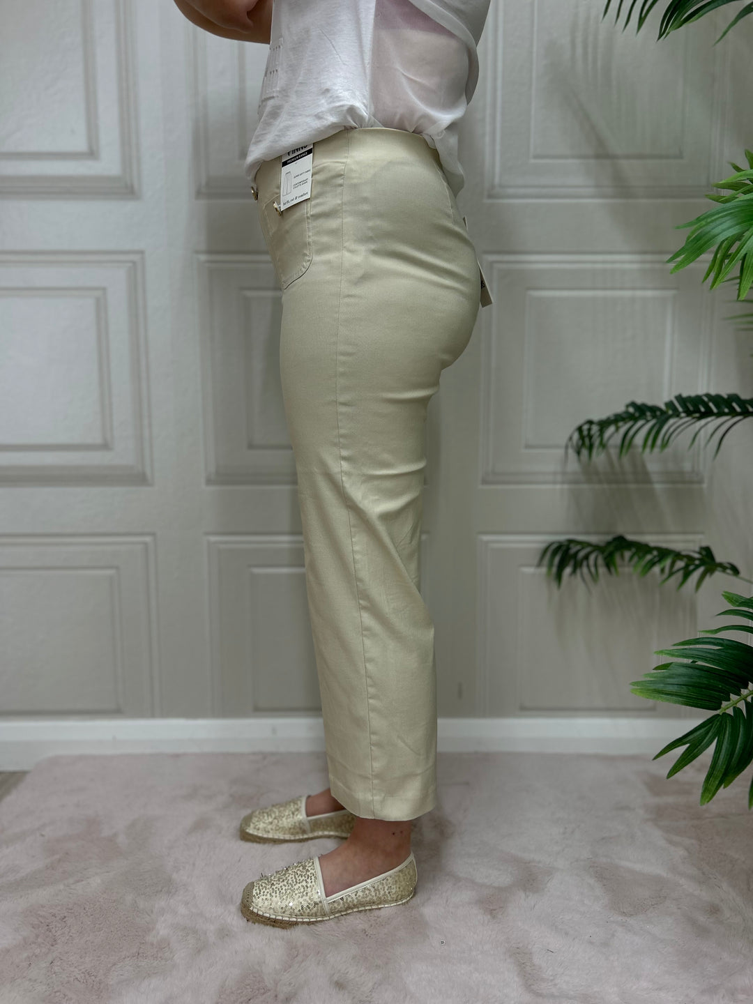 Pinns 638C ECRU Wide Leg Culotte