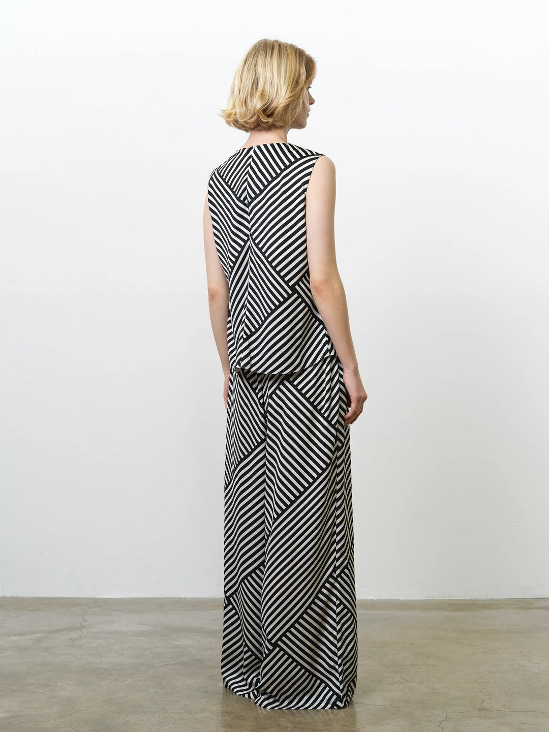 French Connection Striped Damasco Cowl Neck Tank Top