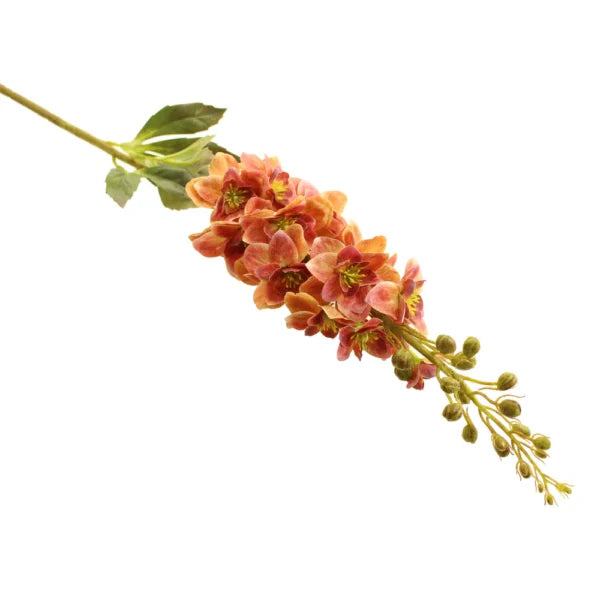 Artificial Pink/Orange Knightspur Delphinium Stem