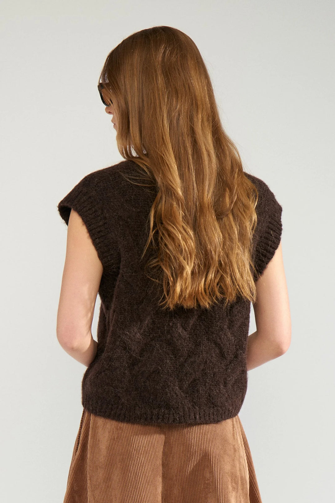 Numph Nualmas Knitted Vest | Black Coffee