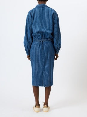 French Connection Cherrie Pinstripe Denim Bomber Jacket
